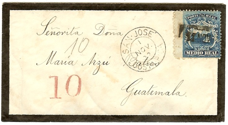 Costa Rica, #1 Medio real used to Guatemala, ex Mayer 