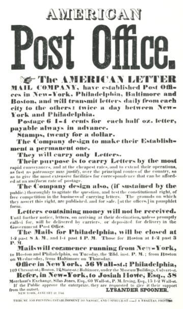Colorful American Letter Mail reprints closely mimic the 1844 original